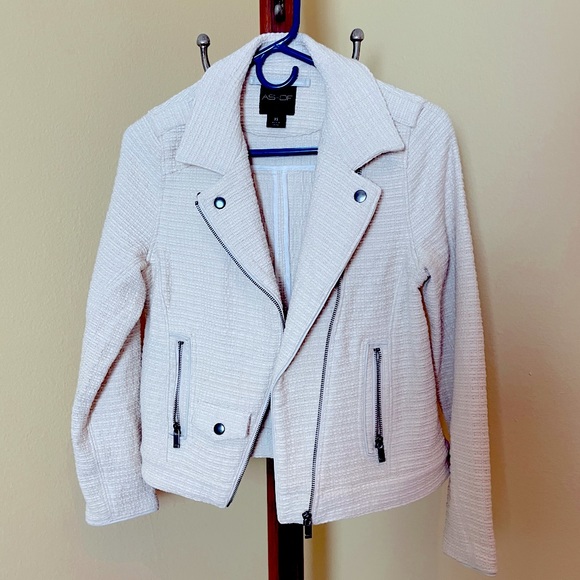 Adelaide AS by DF White Tweed Moto Jacket - XS - Picture 2 of 12